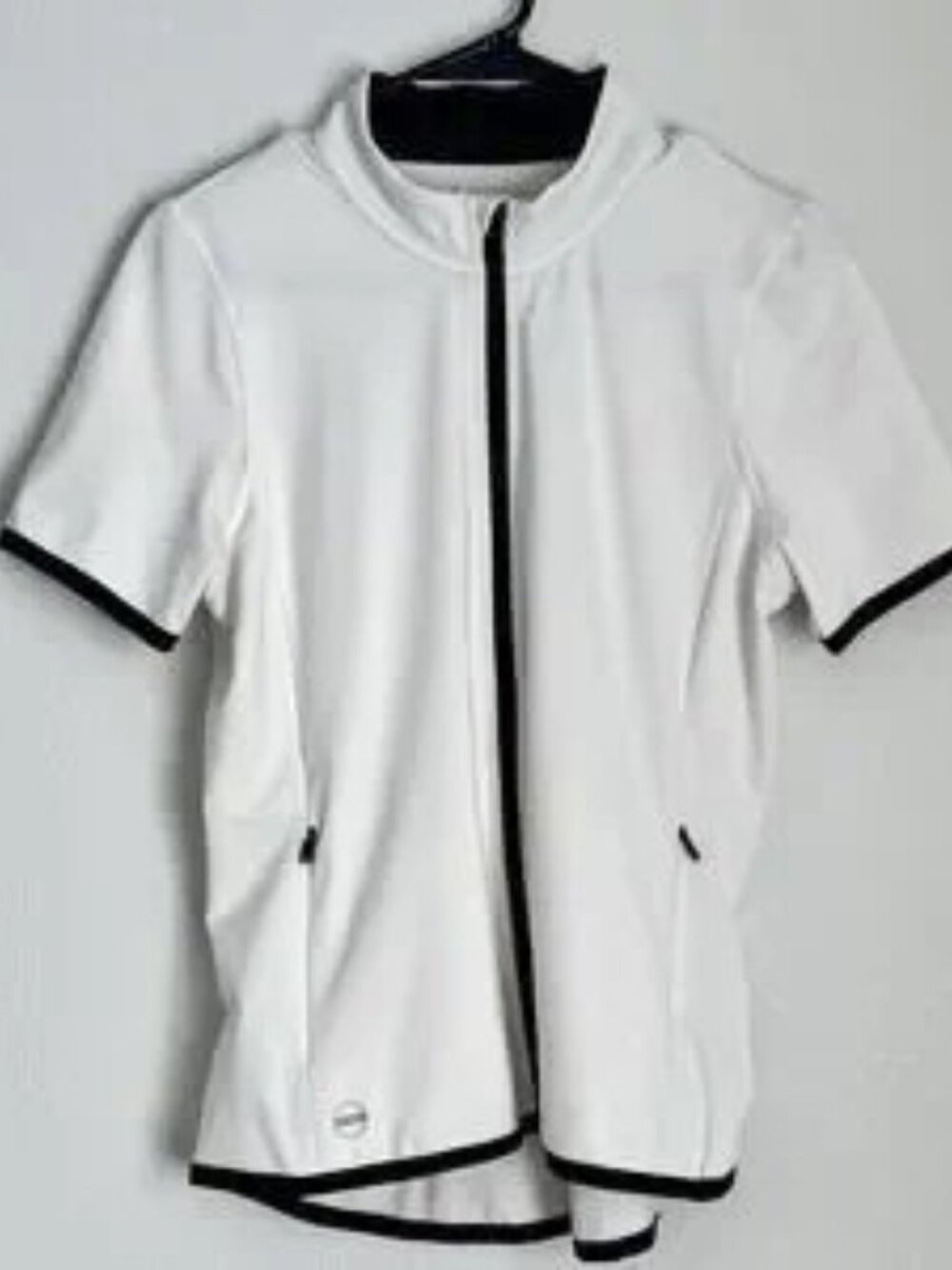 Ralph Lauren‎ Rash Guard Woman M Short Sleeve White Zip Up Swim Shirt